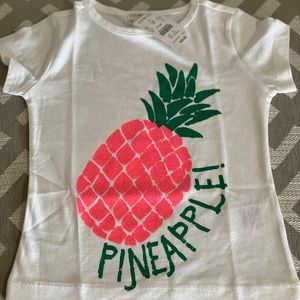 NWT J Crew Girls Pineapple Glitter Tee